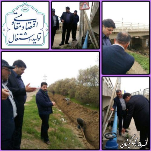 بازدید فرماندار ازاجرای  پروژه شبکه داخلی و انشعابات آب شرب روستای قره کیله