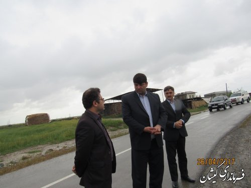 بازدید فرماندار گمیشان از محل اجرای پروژه تقویت فشار برق سیمین شهر