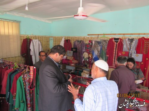 بازدید فرماندار گمیشان از شرکت تعاونی صنایع دستی گل بهار