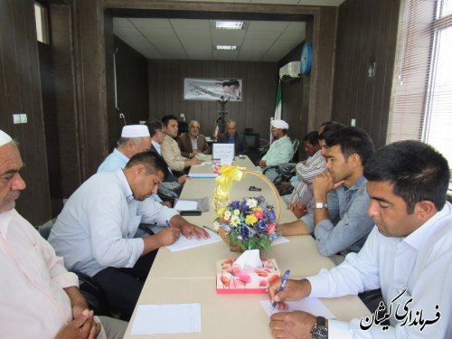 جلسه ماهانه دهیاران بخش گلدشت برگزار شد