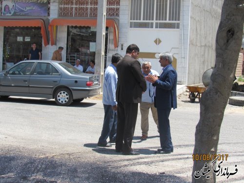 بازدید فرماندار از اجرای آسفالت معابر سیمین شهر