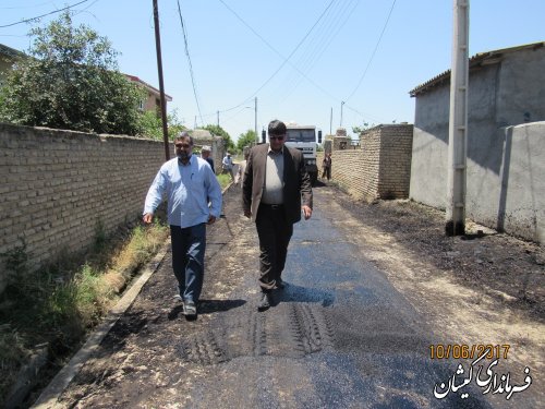 بازدید فرماندار از اجرای آسفالت معابر سیمین شهر