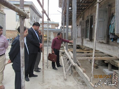 بازدید فرماندار گمیشان از اجرای مرمت و بازسازی خانه های تاریخی