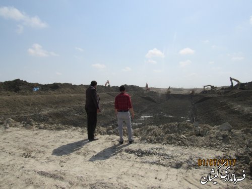 بازدید فرماندار گمیشان از احداث کانال آبرسان سایت میگو