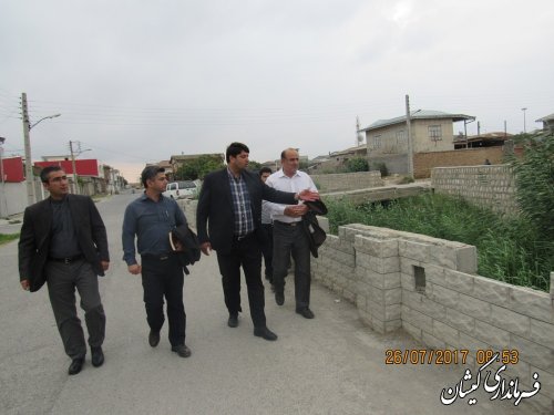 بازدید فرماندار گمیشان از پروژه تثبیت کانال داخل شهر گمیش تپه