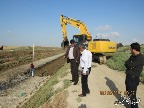 بازدید فرماندار گمیشان از پیشرفت فیزیکی پروژه زهکشی اراضی شمال شهرستان