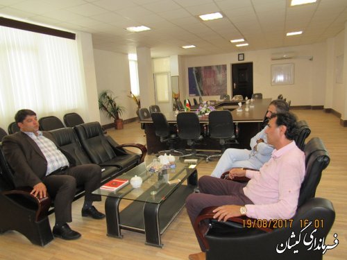 دیدار سرمایه گذار حوزه خوراک آبزی پروری با فرماندار گمیشان