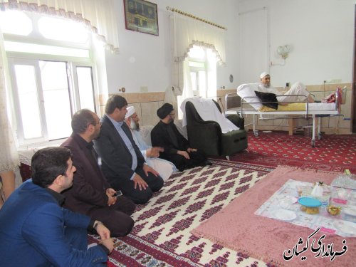 عیادت فرماندار گمیشان و دادستان مرکز استان از امام جمعه سیمین شهر