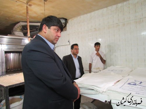بازدید فرماندار گمیشان از نانوایی های سطح روستای خواجه نفس