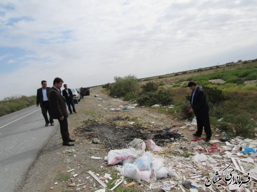بازدید فرماندار گمیشان از محل دپوی موقت زباله شهرداری گمیش تپه