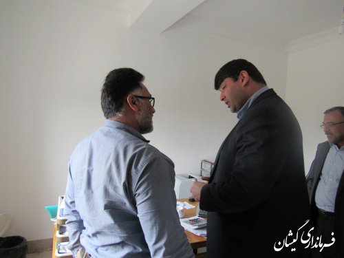 بازدید فرماندار گمیشان از اداره آب و فاضلاب روستایی شهرستان