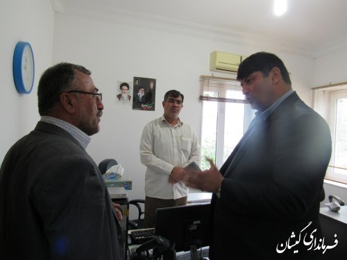 بازدید فرماندار گمیشان از اداره آب و فاضلاب روستایی شهرستان