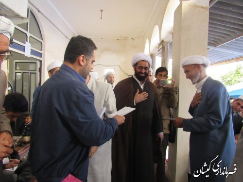 حضور فرماندار گمیشان در مراسم فارغ التحصیلی طلاب حوزه علمیه سیدی قلعه کریم ایشان