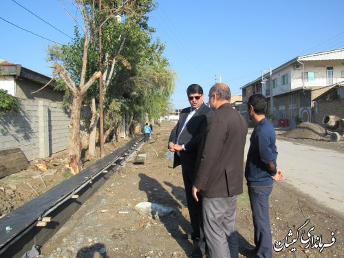 بازدید فرماندار گمیشان از اجرای طرح هادی روستای گامیشلی و توماجلر چارقلی