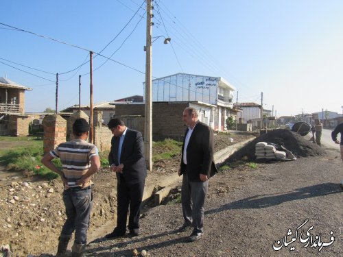 بازدید فرماندار گمیشان از اجرای طرح هادی روستای گامیشلی و توماجلر چارقلی