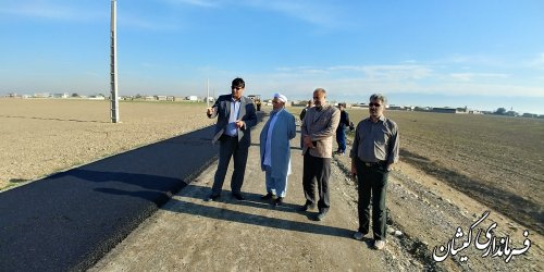 بازدید فرماندار گمیشان از اجرای آسفالت محور سیمین شهر به ناردانلی