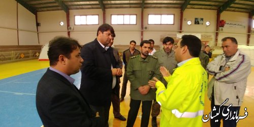بازدید فرماندار گمیشان ازعملیات آماده سازی بیمارستان صحرایی شهرستان