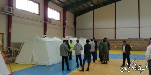 بازدید فرماندار گمیشان ازعملیات آماده سازی بیمارستان صحرایی شهرستان