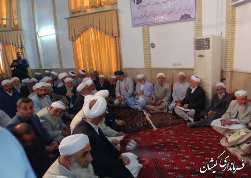 حضور فرماندار گمیشان در جشن هفته وحدت حوزه علمیه عرفانی آق قلا