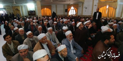 حضور فرماندار گمیشان در جشن هفته وحدت حوزه علمیه عرفانی آق قلا