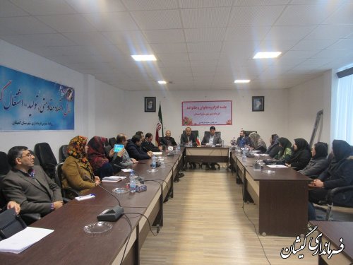 چهارمین  جلسه کارگروه بانوان و خانواده شهرستان گمیشان برگزار شد