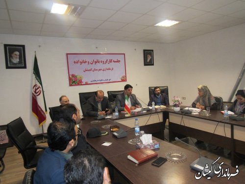 چهارمین  جلسه کارگروه بانوان و خانواده شهرستان گمیشان برگزار شد