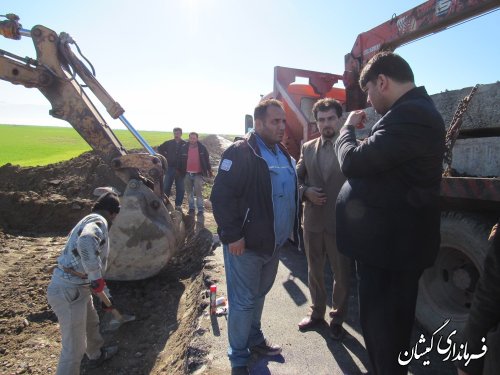 بازدید فرماندار گمیشان از عملیات ایمن سازی جاده ناردانلی