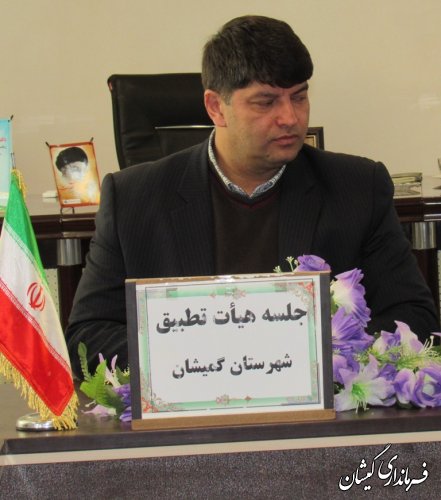 جلسه کمیته انطباق شهرستان گمیشان برگزار شد