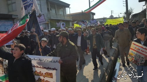 مراسم راهپیمایی یوم الله 22 بهمن در شهرستان گمیشان برگزار شد