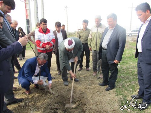 غرس نهال باحضور معاون هماهنگی امور عمرانی استاندار در ورودی شهر گمیش تپه