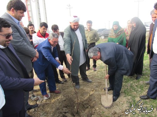 غرس نهال باحضور معاون هماهنگی امور عمرانی استاندار در ورودی شهر گمیش تپه