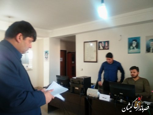 بازدید فرماندار گمیشان از اداره تعاون، کار و رفاه اجتماعی شهرستان