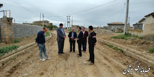 بازدید فرماندار گمیشان از اجرای طرح هادی روستای توماجلرآلتین بخش گلدشت