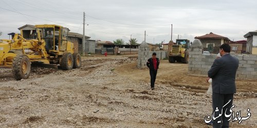 بازدید فرماندار گمیشان از اجرای طرح هادی روستای توماجلرآلتین بخش گلدشت