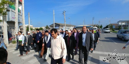 همایش پیاده روی سالمندان شهرستان گمیشان برگزار شد