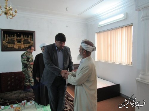 دیدار فرمانده قرارگاه عملیاتی لشکر 30 گرگان و فرماندار گمیشان با امام جمعه شهرستان