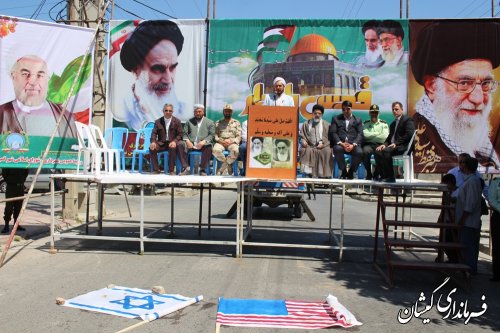 راهپیمایی روز جهانی قدس در شهرستان گمیشان برگزار شد
