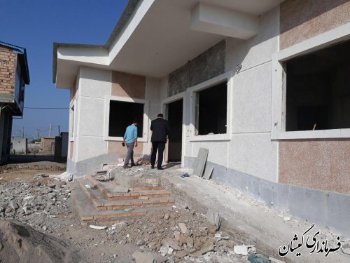 بازدید فرماندار گمیشان از مدرسه در حال ساخت آتا توماج روستای توماجلر چارقلی