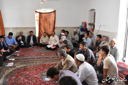 بازدید فرماندار گمیشان از روستای آلتین تخماق بخش مرکزی شهرستان