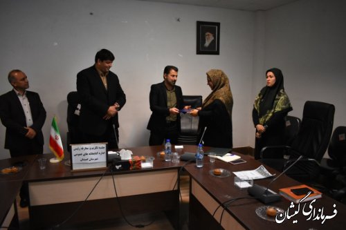 آیین تکریم و معارفه رئیس اداره کتابخانه های عمومی شهرستان گمیشان برگزار شد