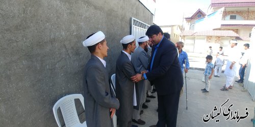 حضور فرماندار گمیشان در مراسم فارغ التحصیلی طلاب حوزه علمیه اعظمی شهرستان