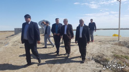 بازدید فرماندار و رئیس سازمان مدیریت و برنامه ریزی از سایت میگو گمیشان