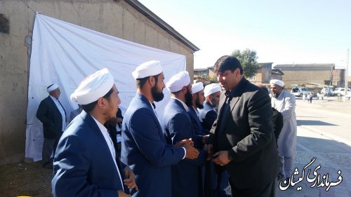 حضورفرماندارگمیشان در مراسم فارغ التحصیلی طلاب حوزه علمیه اسلامیه میرزاعلی یلقی