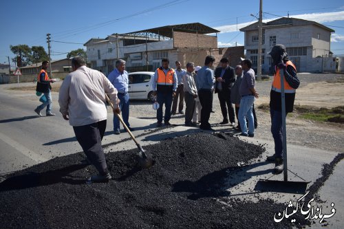 بازدید فرماندار گمیشان از ایمن سازی محدوده روستای قرنجیک