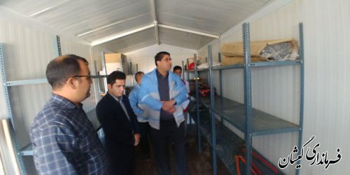 بازدید فرماندار گمیشان از اتاق تجهیزات مدیریت بحران روستایی