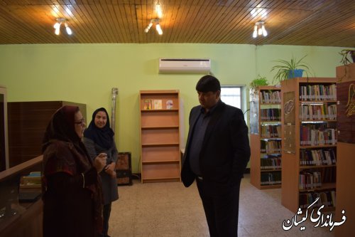 بازدید فرماندار گمیشان از کتابخانه شهرهای گمیش تپه و سیمین شهر