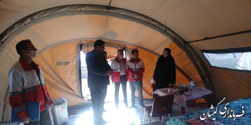 بازدیدفرماندارگمیشان ازمانورتیم های بهداشت ودرمان هلال احمردرروستای توماجلرآلتین