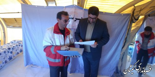 بازدیدفرماندارگمیشان ازمانورتیم های بهداشت ودرمان هلال احمردرروستای توماجلرآلتین