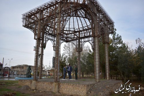 بازدید فرماندار و معاون سازمان‌مدیریت‌و‌برنامه‌ریزی از پروژه المان شهدای‌گمنام گمیشان