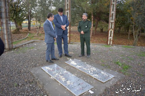 بازدید فرماندار و معاون سازمان‌مدیریت‌و‌برنامه‌ریزی از پروژه المان شهدای‌گمنام گمیشان